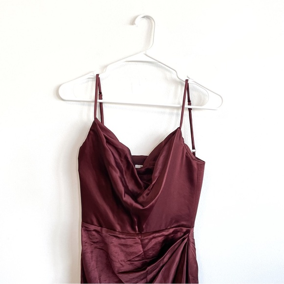 SIZE XS HOUSE OF CB REVA RAISIN SATIN BALCONY CORSET DRESS - Picture 4 of 8